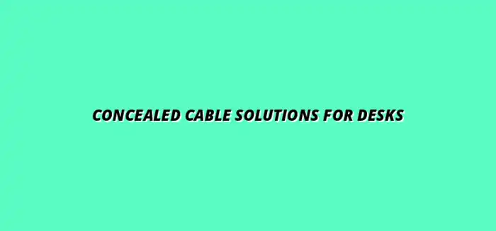 hidden cable management systems for desks